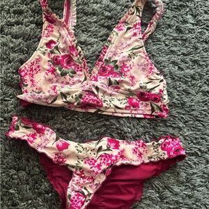 Pink floral bikini
